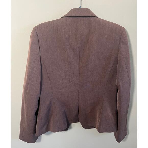 CK Calvin Klein Women's Professional Brown Stretch Blazer, Zip Pockets, Size 10 - Picture 3 of 13